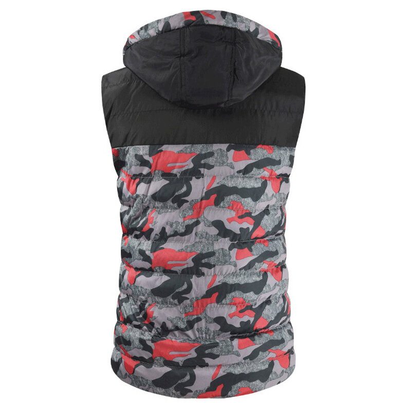 Camo Patchwork For Menn Avtakbar Hette Tykk Varm Vattert Vest