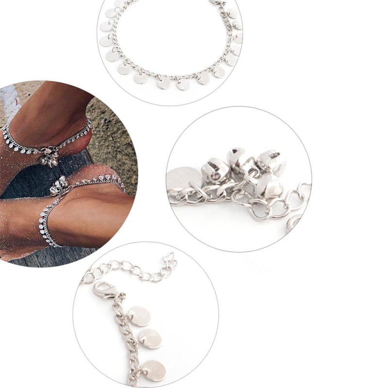 Bohemian Bells Rund Anklet Fotkjede Dusk Strand Barfot Sandaler Strand Anklet Armbånd Ring