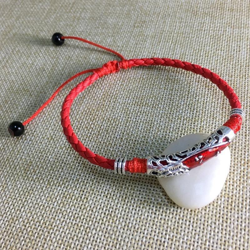 Vintage Unisex Ankelarmbånd Lucky Red Rope Etnisk Justerbart Ankelbånd Strand Barfotsmykker