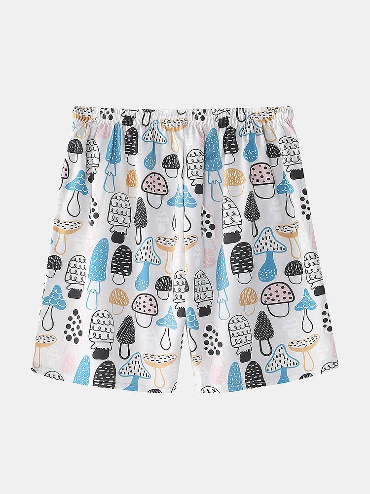 Sopptrykk For Menn Tynt Jakkeslag Kortermet Løse Holiday Beach Loungewear Pyjamassett