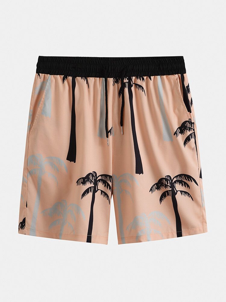 Tropical Coconut Tree Print Revere Collar Holiday To-decks Antrekk