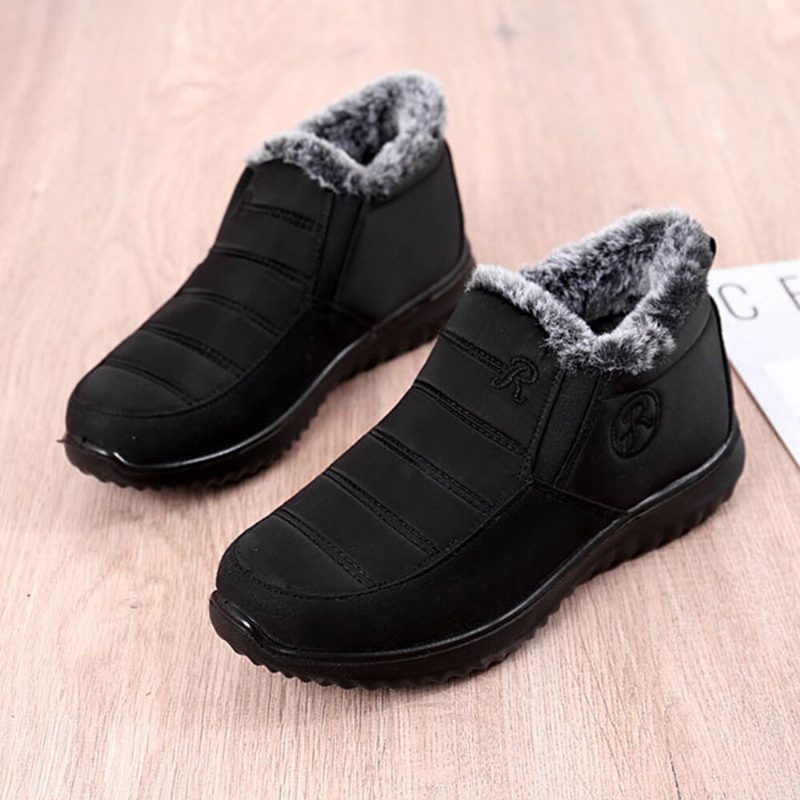 Dame Comfy Varmt Fôr Vanntett Slip On Snow Støvler