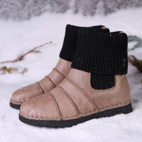 Kuskinnsøm Varmt Fôr Slip-on Flate Snow Short Støvler