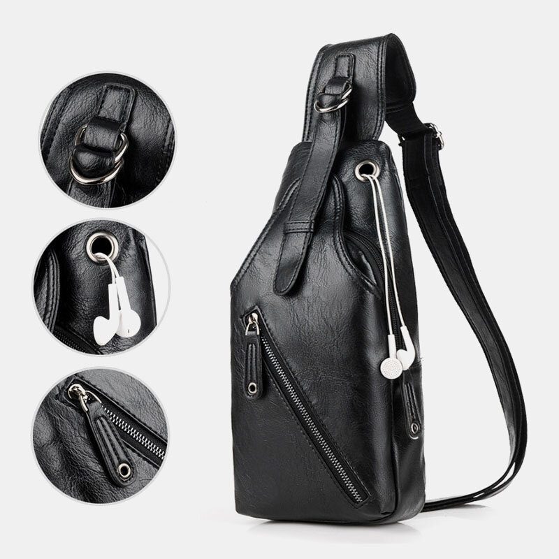 3 Stk Brystveske For Menn Lommebok Beltesett Uformelt Multifunksjon Slitasje-bestandig Brystveske Crossbody Skulderveske Gavesett