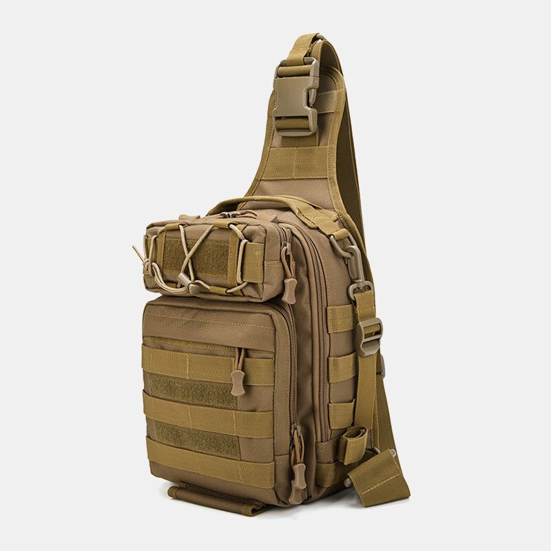 Herre Nylon Kamuflasje Multifunksjon Stor Kapasitet Utendørs Fiske Crossbody-vesker Brystveske Tactical Bag