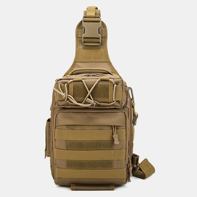 Herre Nylon Kamuflasje Multifunksjon Stor Kapasitet Utendørs Fiske Crossbody-vesker Brystveske Tactical Bag