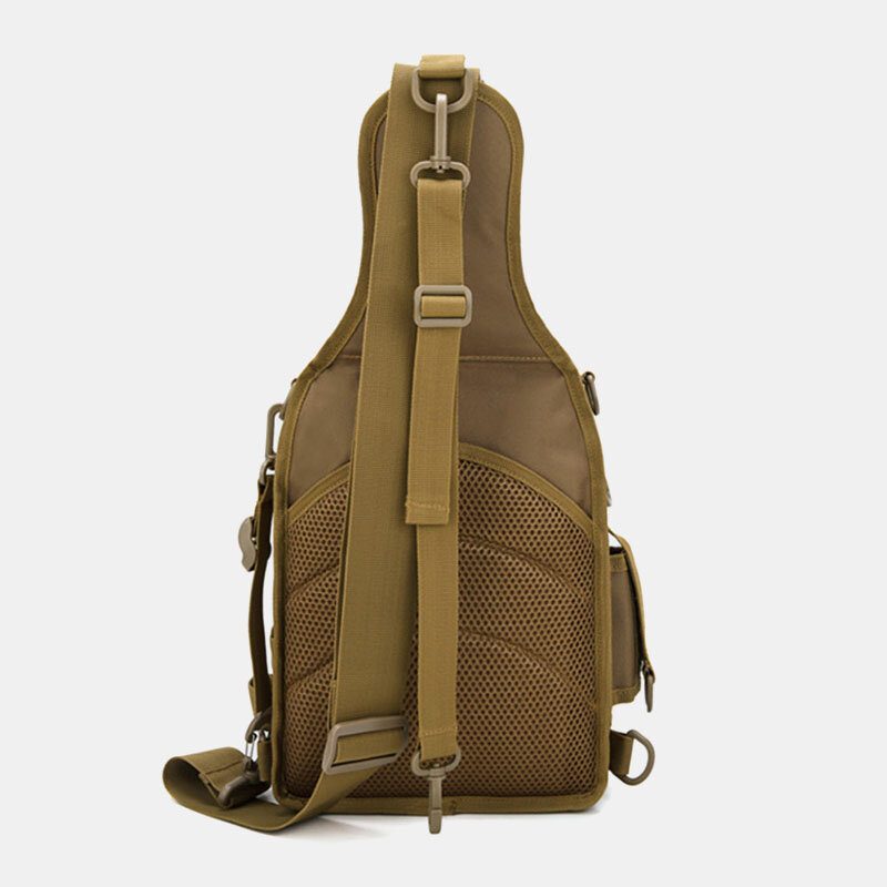 Herre Nylon Kamuflasje Multifunksjon Stor Kapasitet Utendørs Fiske Crossbody-vesker Brystveske Tactical Bag