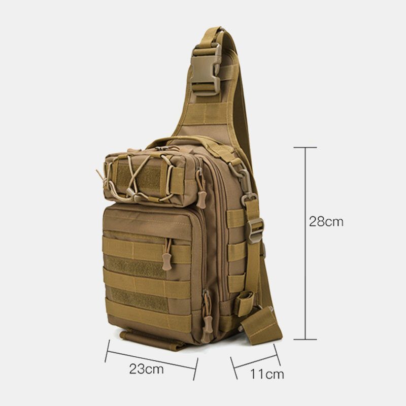 Herre Nylon Kamuflasje Multifunksjon Stor Kapasitet Utendørs Fiske Crossbody-vesker Brystveske Tactical Bag