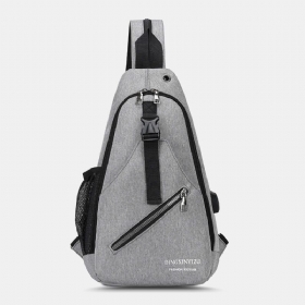 Menn Multifunksjon Vanntett Usb Ladbar Hodetelefon Hull Brystvesker Ryggsekk Skulderveske Crossbody-vesker