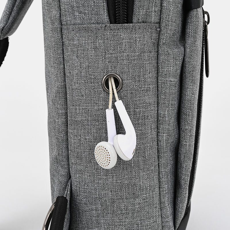 Menn Oxford Brystveske Med Stor Kapasitet Uformell Flerfunksjons Øretelefoner Hulldesign Crossbody-veske Skulderveske