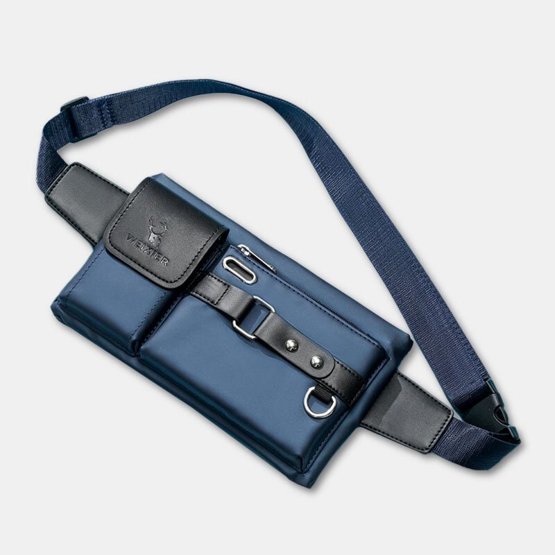 Menn Oxford Multifunksjon Vanntett Hodetelefon Hull Design Brystveske Midjeveske Casual Mote 6.5 Tommers Telefonveske Crossbody-vesker