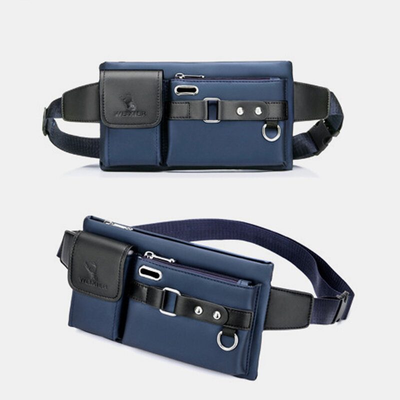 Menn Oxford Multifunksjon Vanntett Hodetelefon Hull Design Brystveske Midjeveske Casual Mote 6.5 Tommers Telefonveske Crossbody-vesker