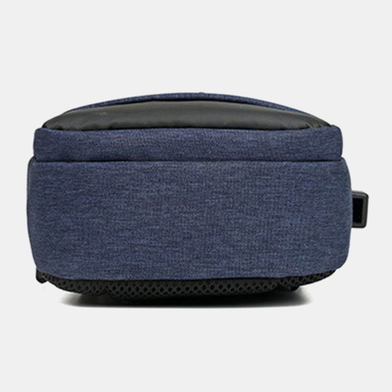 Menn Oxford Vanntett Usb Ladebrystveske Med Stor Kapasitet Messenger Crossbody Bag