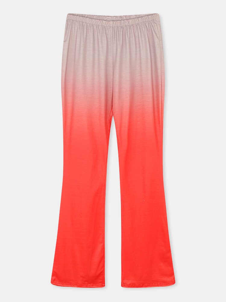 Dame Gradient Elastisk Midje Bell-bottoms Uformelle Bukser