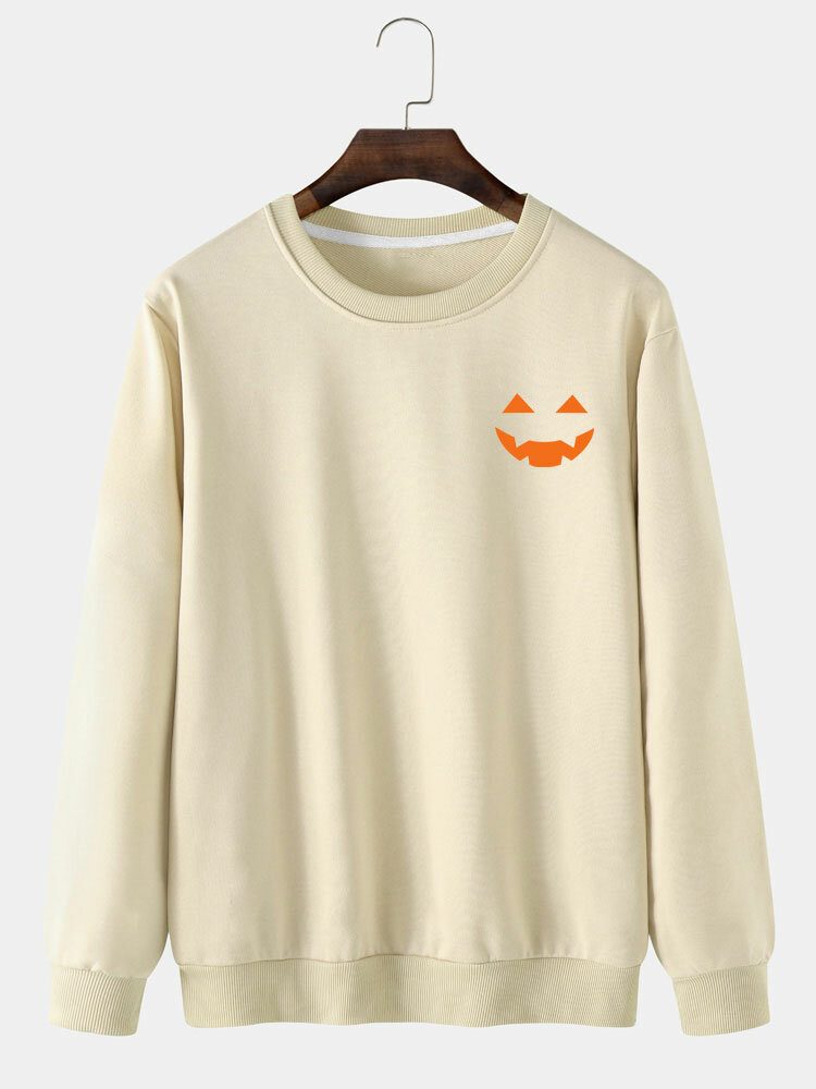 Casual Halloween Ghost Cartoon Sweatshirt For Menn