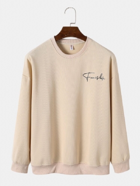 Herre Thread Letter Printed Rund Collar Casual Sweatshirt