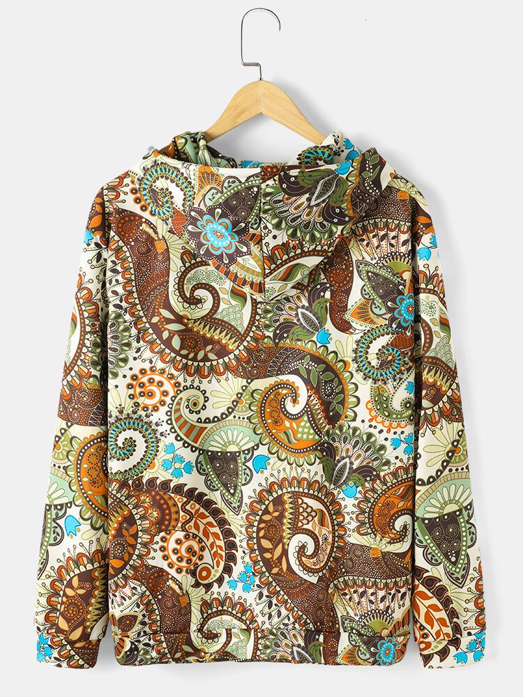 Paisley Print Street Hettegensere Med Snøring For Menn Med Lomme