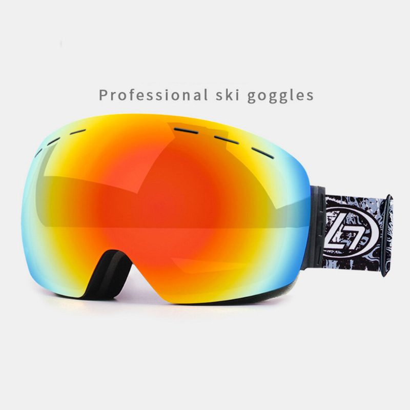 Unisex Dobbeltlags Skibriller Sfæriske Profesjonelle Doble Linse Anti-dugg Vindtette Briller