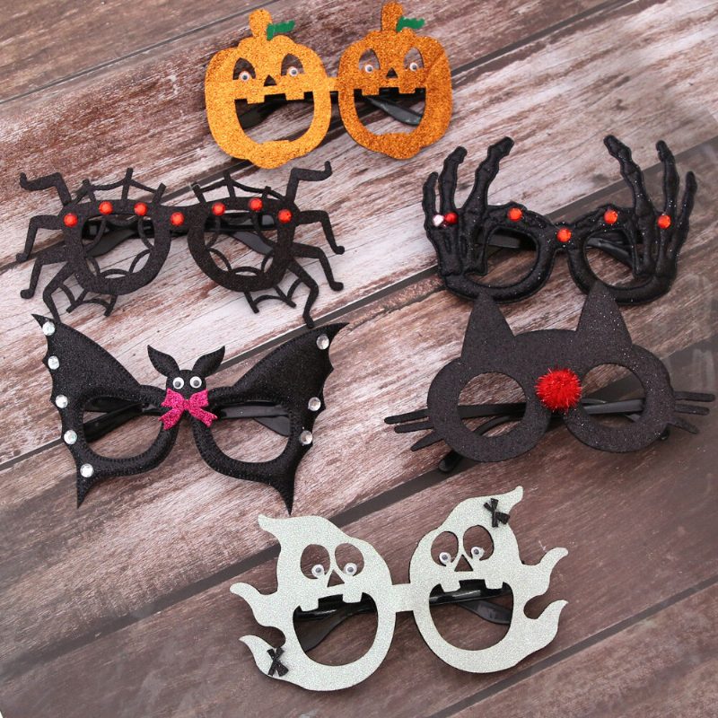 Unisex Filtduk Halloween Briller Barn Edderkopp Gresskar Skalle Morsom Festdekorasjonsbriller