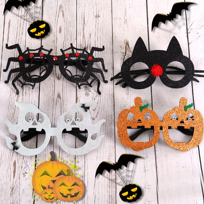 Unisex Filtduk Halloween Briller Barn Edderkopp Gresskar Skalle Morsom Festdekorasjonsbriller