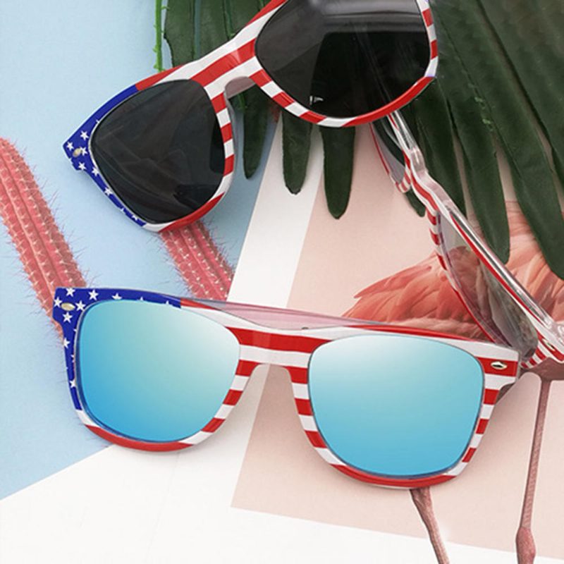 Unisex Patriotic Polarspex Polarized 80-talls Retro Trendy Stilige Solbriller