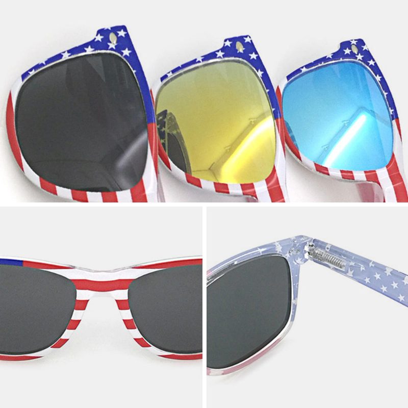 Unisex Patriotic Polarspex Polarized 80-talls Retro Trendy Stilige Solbriller