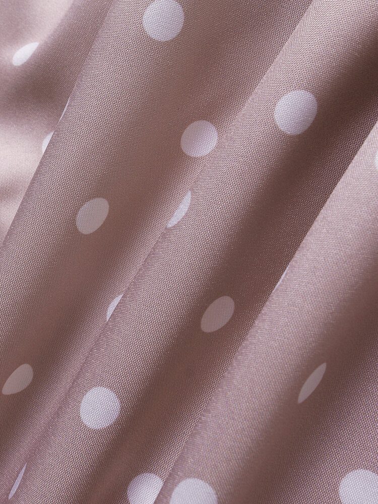 Kvinner Søte Polka Dot V-hals Wrap Casual Kortermet Belted Maxi Kjoler