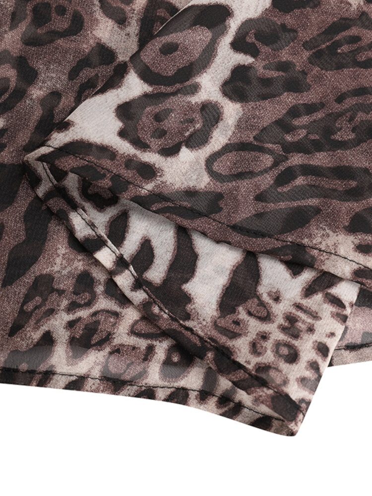 Leopardprint Skjøting Fritid Uformell Ferie Maxikjole For Dame