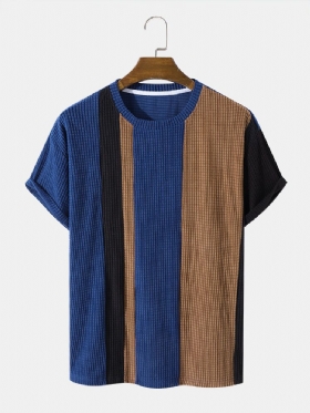 Corduroy Veins Color Block Uformelle T-skjorter For Menn