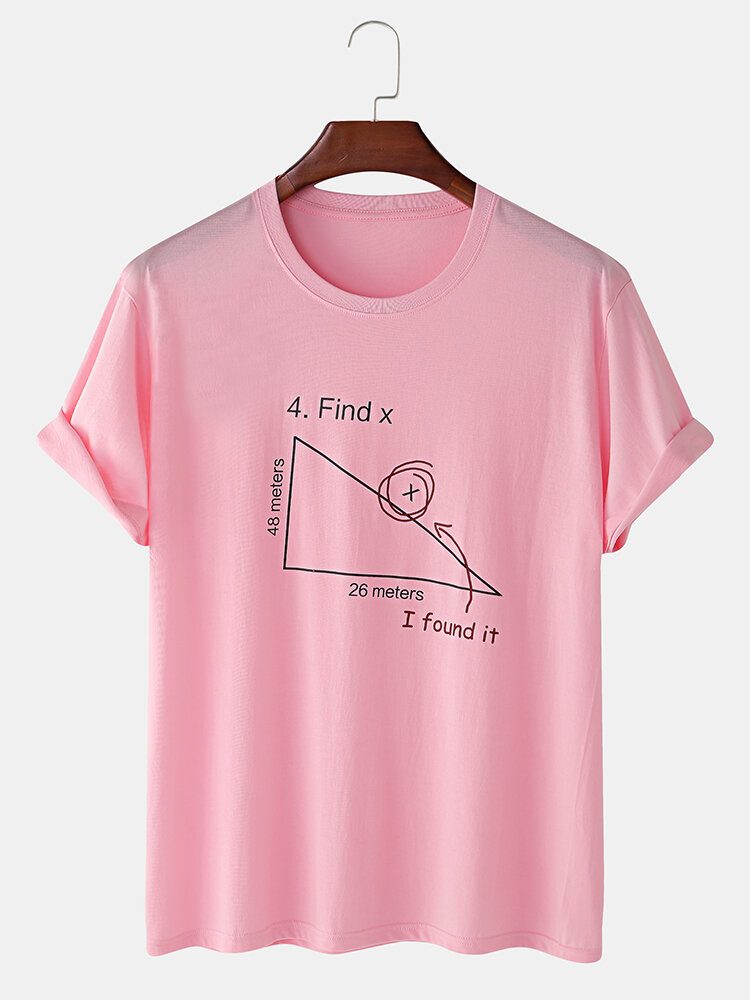 Herre 100% Bomull Matematikk Geometri Print Kortermede T-skjorter