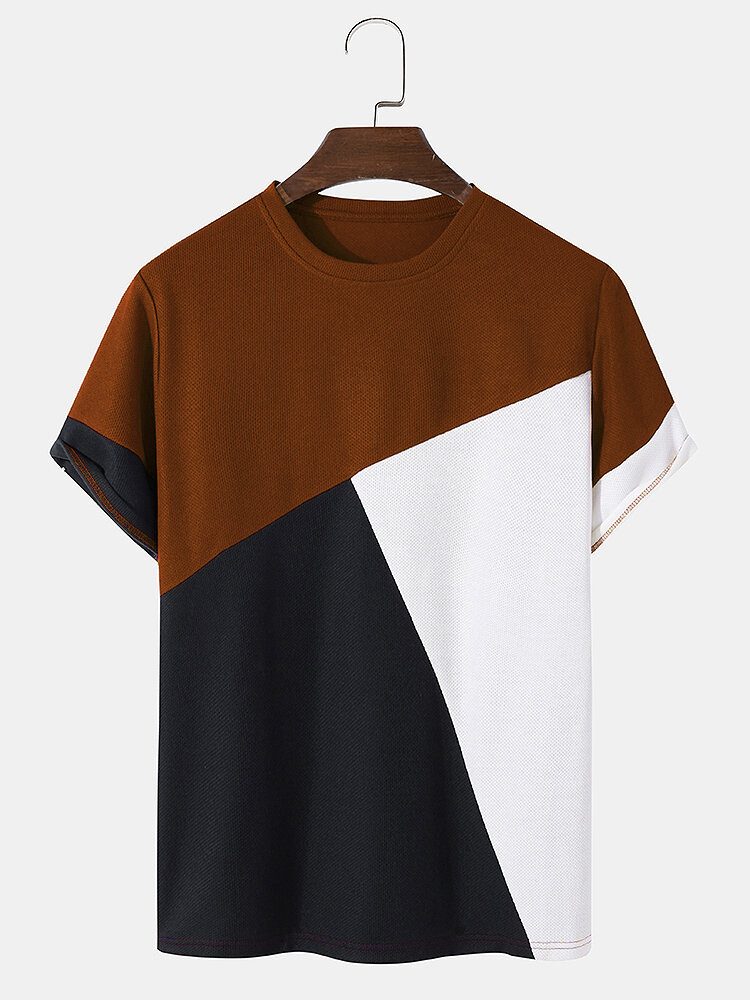 Herre Veins Color Block Casual T-skjorter