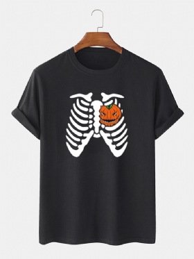 T-skjorter Med Korte Ermer I Bomull For Halloween Morsomme Gresskar
