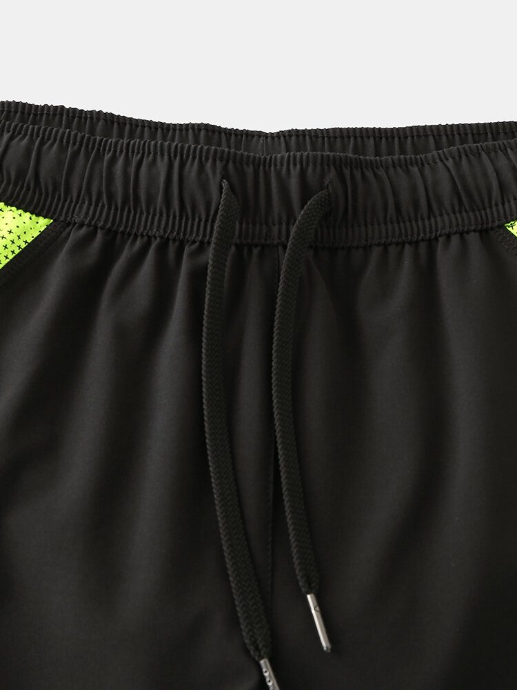 Herre Mesh Patchwork Raskt Tørr Snøring Pustende Sportsbrettshorts