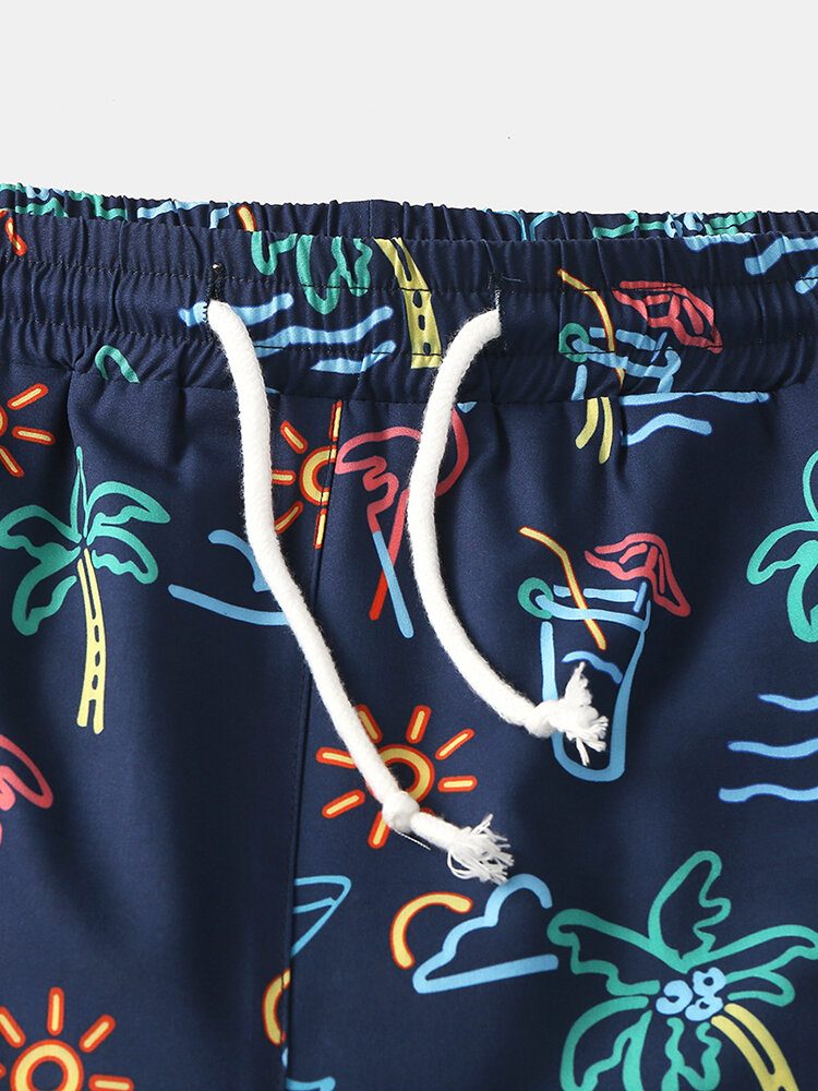 Herreferie Morsom Tegneserieutskrift Snøre Hurtigtørkende Minikort Strandshorts