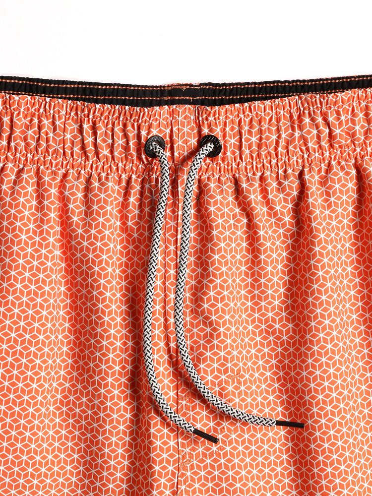 Hurtigtørkende All Over Geoprint Strandshorts Med Snor