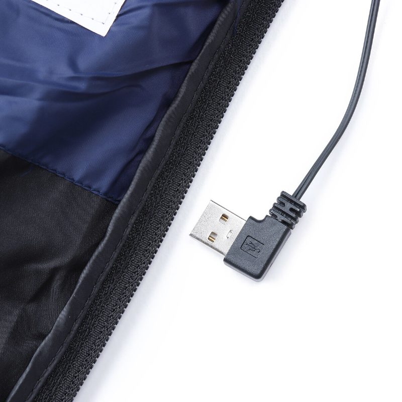 Herre Usb Elektrisk Oppvarmet Vest Vinteroppvarming Termisk Jakke Jakker Varmeapparat