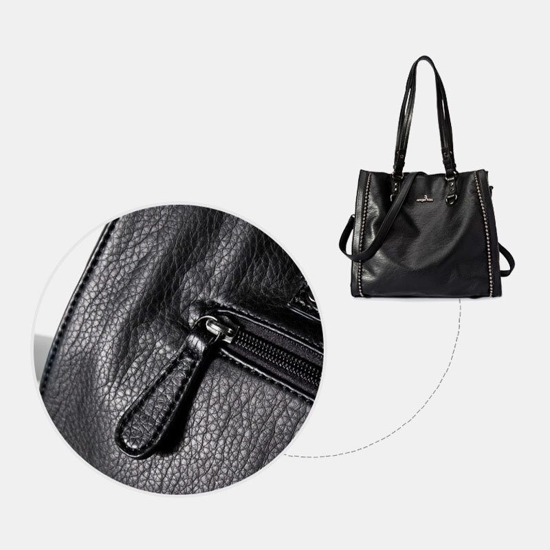 Angel Kiss Kvinner Pu Skinn Vintage Stor Kapasitet 13.3 Tommers Bærbar Veske Multi-bær Crossbody Vesker Skulderveske Tote