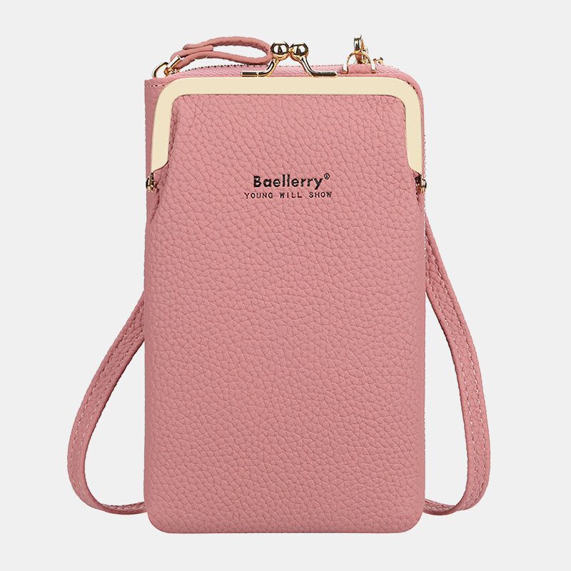 Baellerry Litchi-mønster For Kvinner 6 Kortspor 6.5 Tommers Telefonveske Crossbody-veske