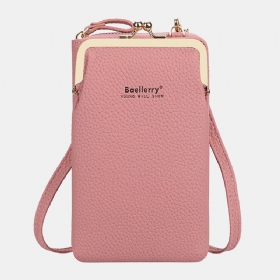 Baellerry Litchi-mønster For Kvinner 6 Kortspor 6.5 Tommers Telefonveske Crossbody-veske