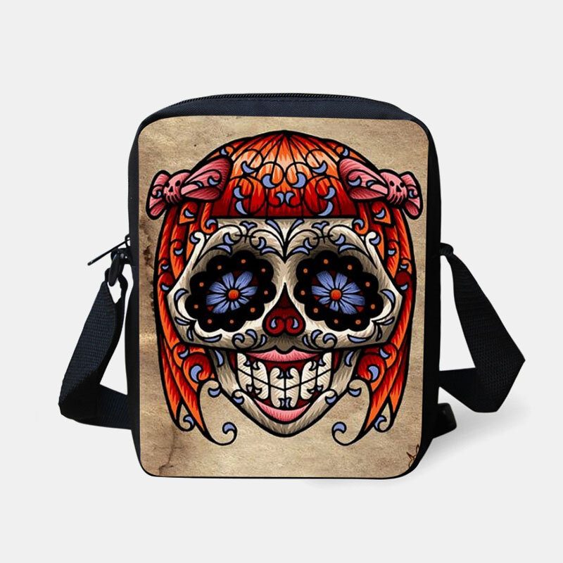 Barn Halloween-stil Kledd Søt Hodeskallemønster Crossbody-veske For Å Bære Godteri Sukker