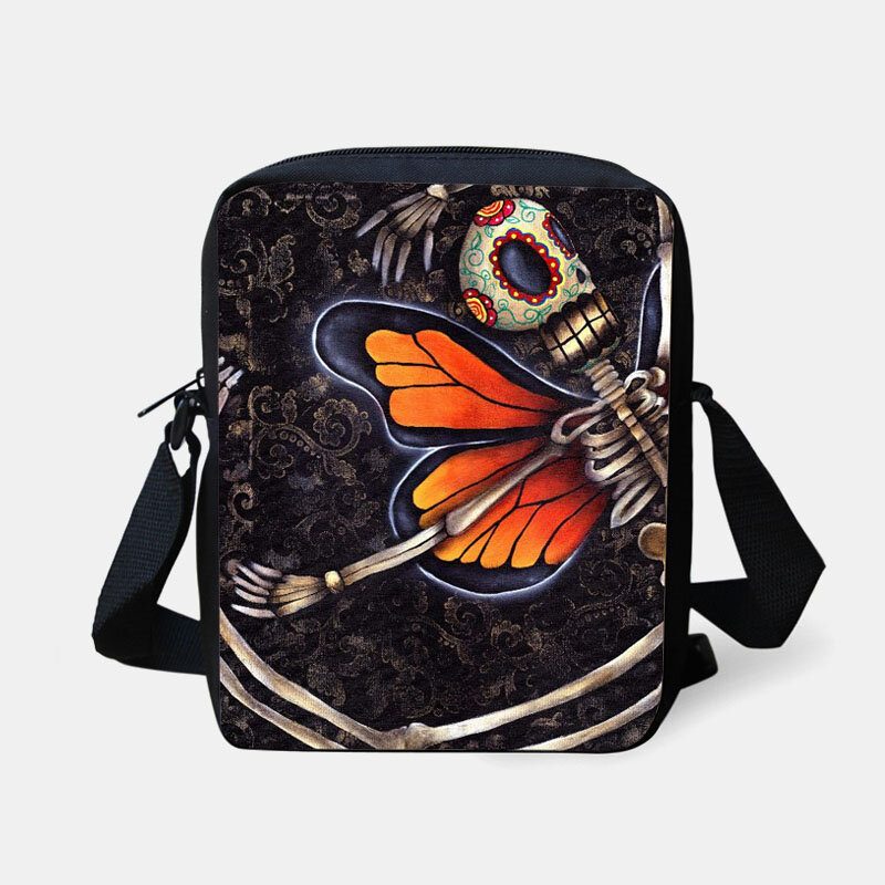 Barn Halloween-stil Kledd Søt Hodeskallemønster Crossbody-veske For Å Bære Godteri Sukker