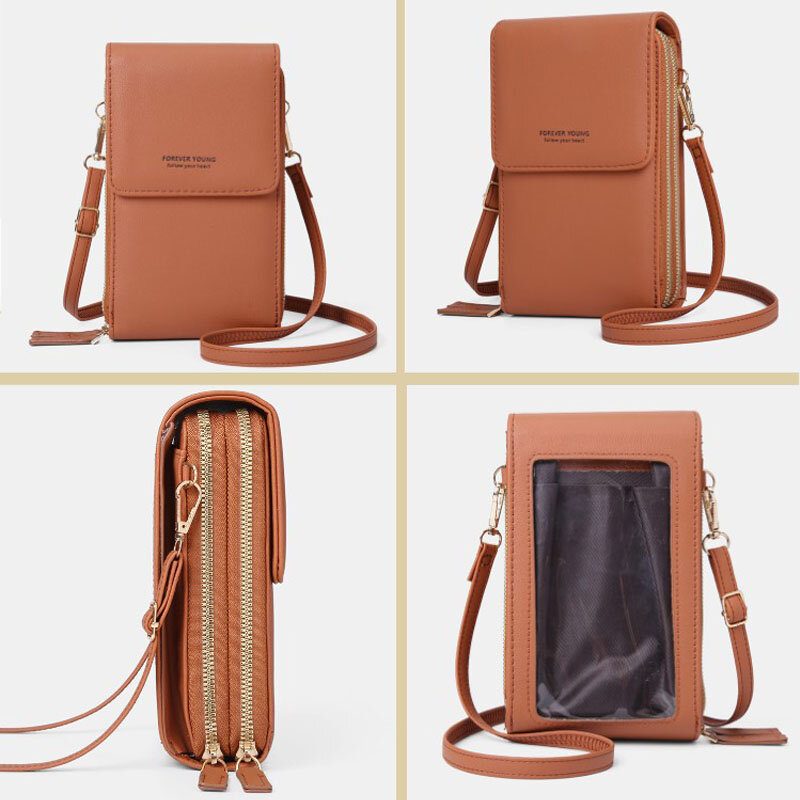 Dame 6.5 Tommers Berøringsskjermveske Rfid Clutchveske Kortveske Stor Kapasitet Multilomme Crossbody Telefonveske