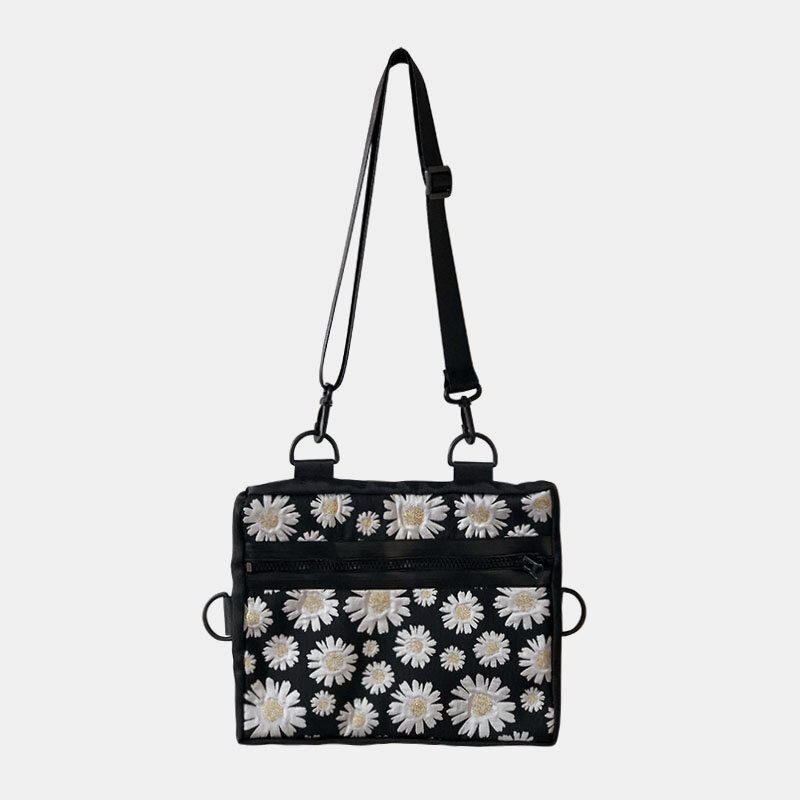 Dame Daisy Casual Flower Nylon Crossbody Vesker Skulderveske