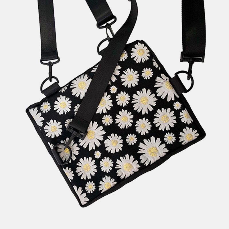 Dame Daisy Casual Flower Nylon Crossbody Vesker Skulderveske