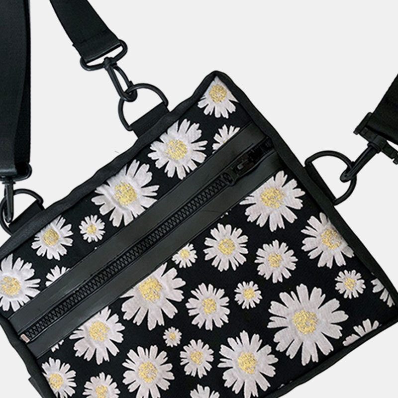 Dame Daisy Casual Flower Nylon Crossbody Vesker Skulderveske