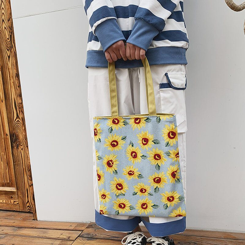 Dame Dotted Daisy Printed Tote Vesker Håndveske Skulderveske