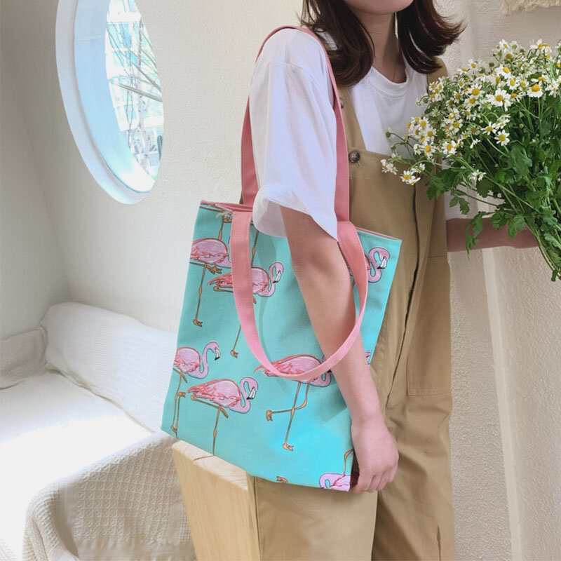 Dame Dotted Daisy Printed Tote Vesker Håndveske Skulderveske