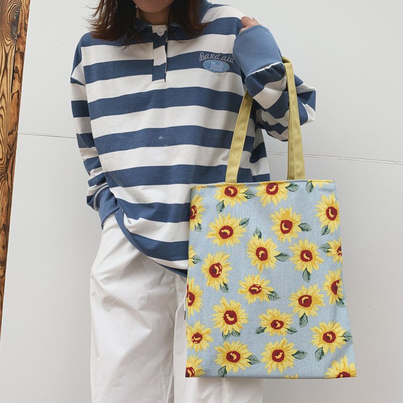 Dame Dotted Daisy Printed Tote Vesker Håndveske Skulderveske