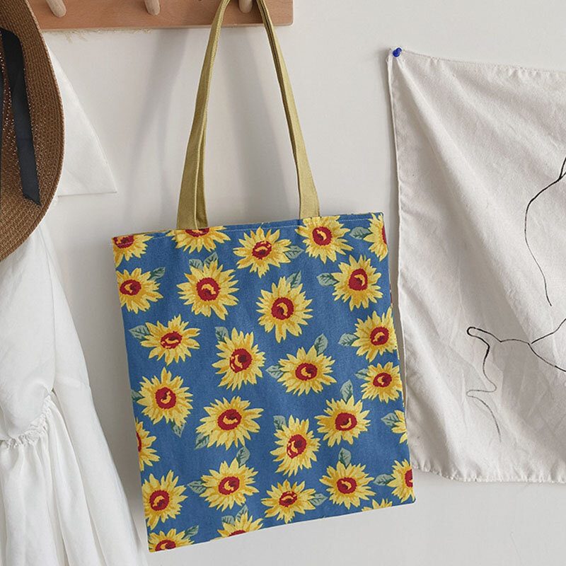 Dame Dotted Daisy Printed Tote Vesker Håndveske Skulderveske