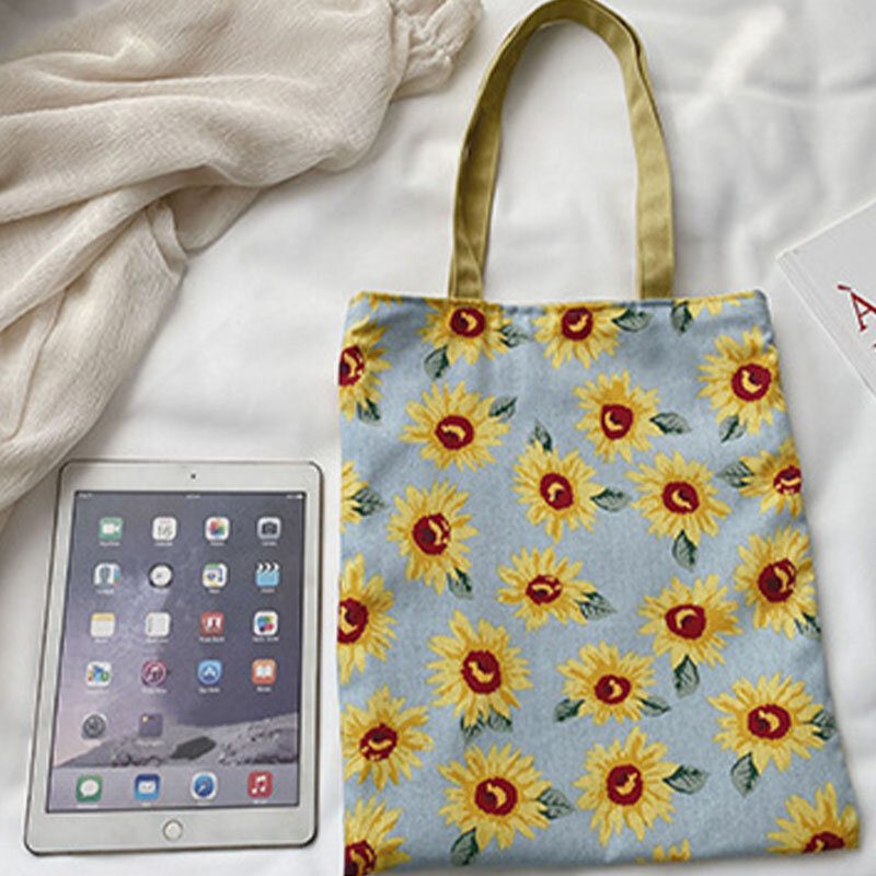 Dame Dotted Daisy Printed Tote Vesker Håndveske Skulderveske